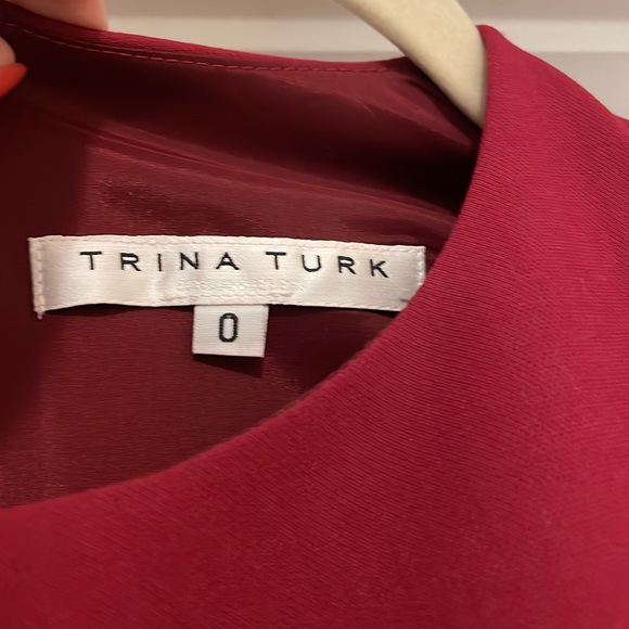Trina Turk dark red knee length dress Size 0 - Picture 2 of 4